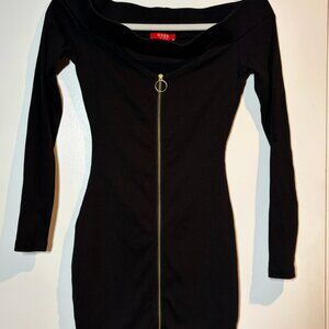 Guess Mini Dress Off Shoulder Cut Out Black Size S